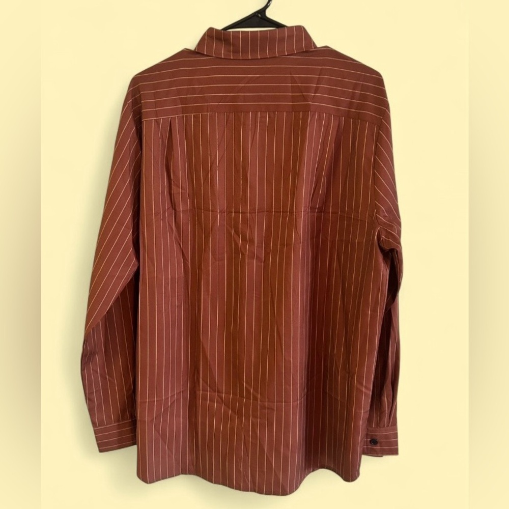 HARDADDY Brown Pinstripe Button Down Shirt Medium - Picture 4 of 4